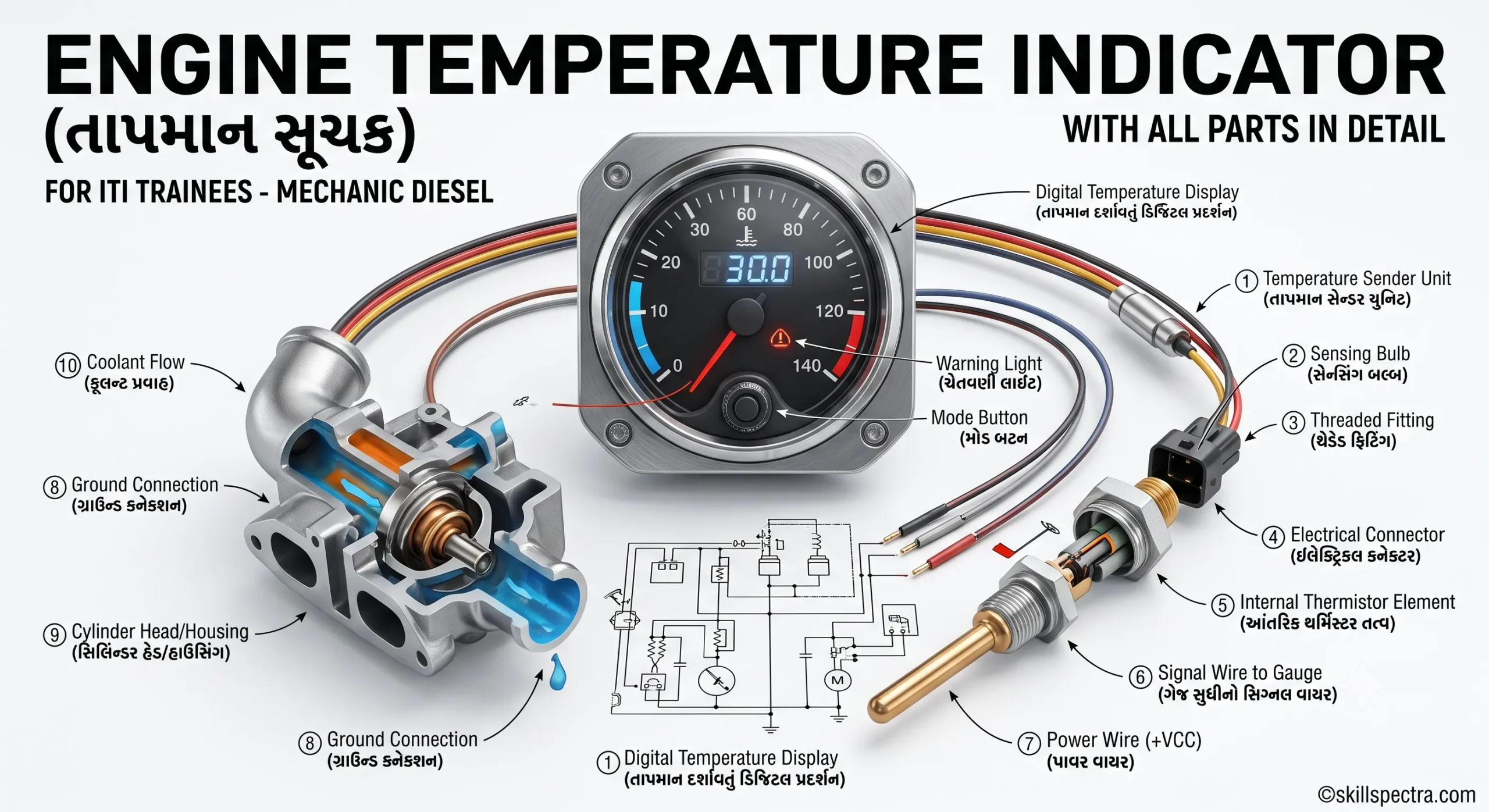 cooling system  temperature guage