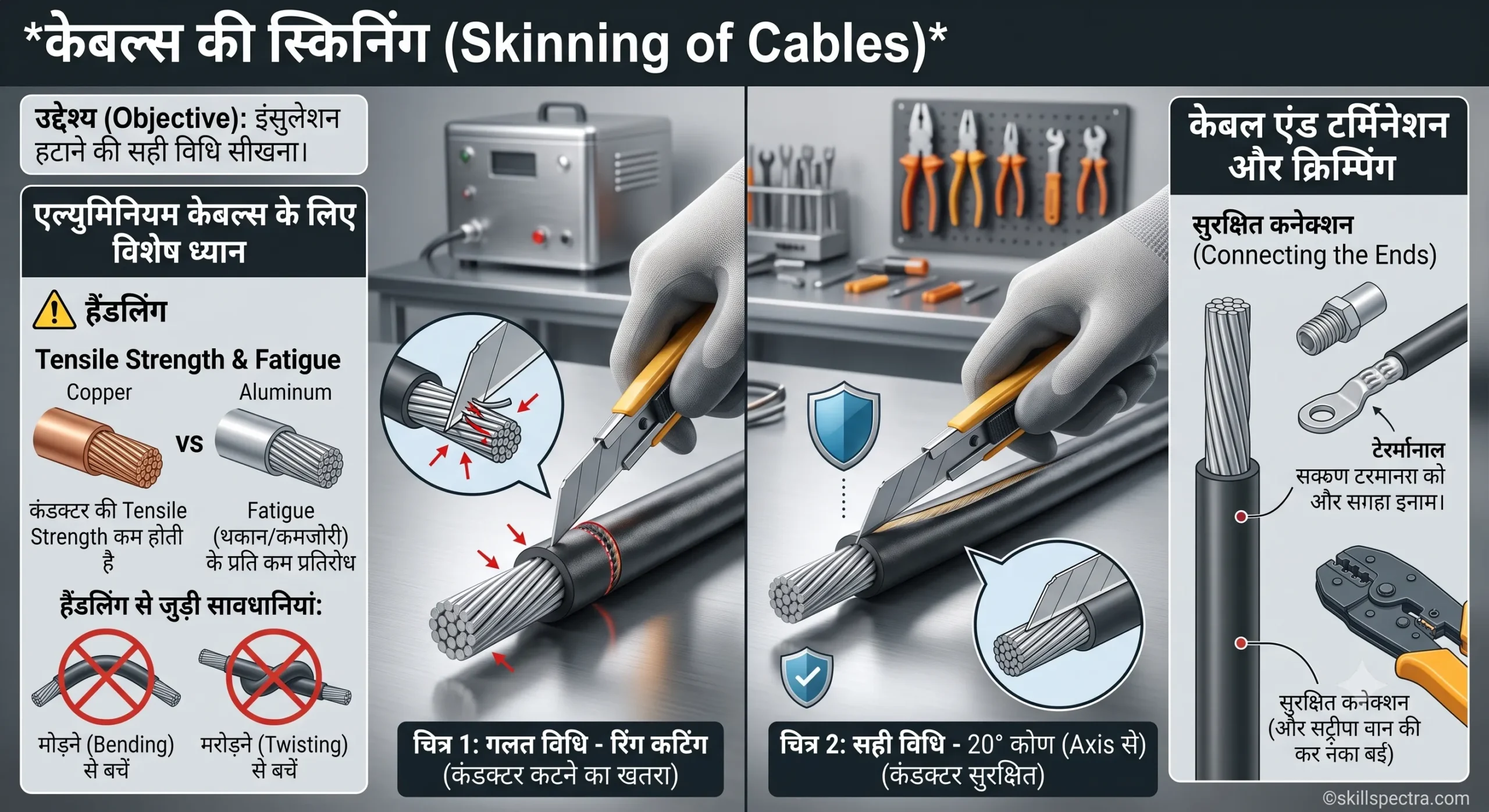 1.2.17-19 केबल्स की स्किनिंग – Skinning of Cables