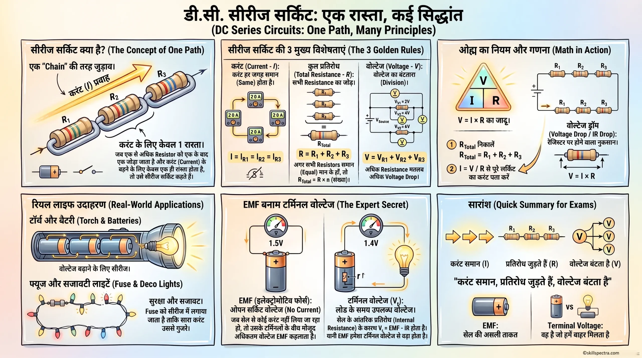 1.3.29 & 30 DC Series Circuits – DC सीरीज सर्किट