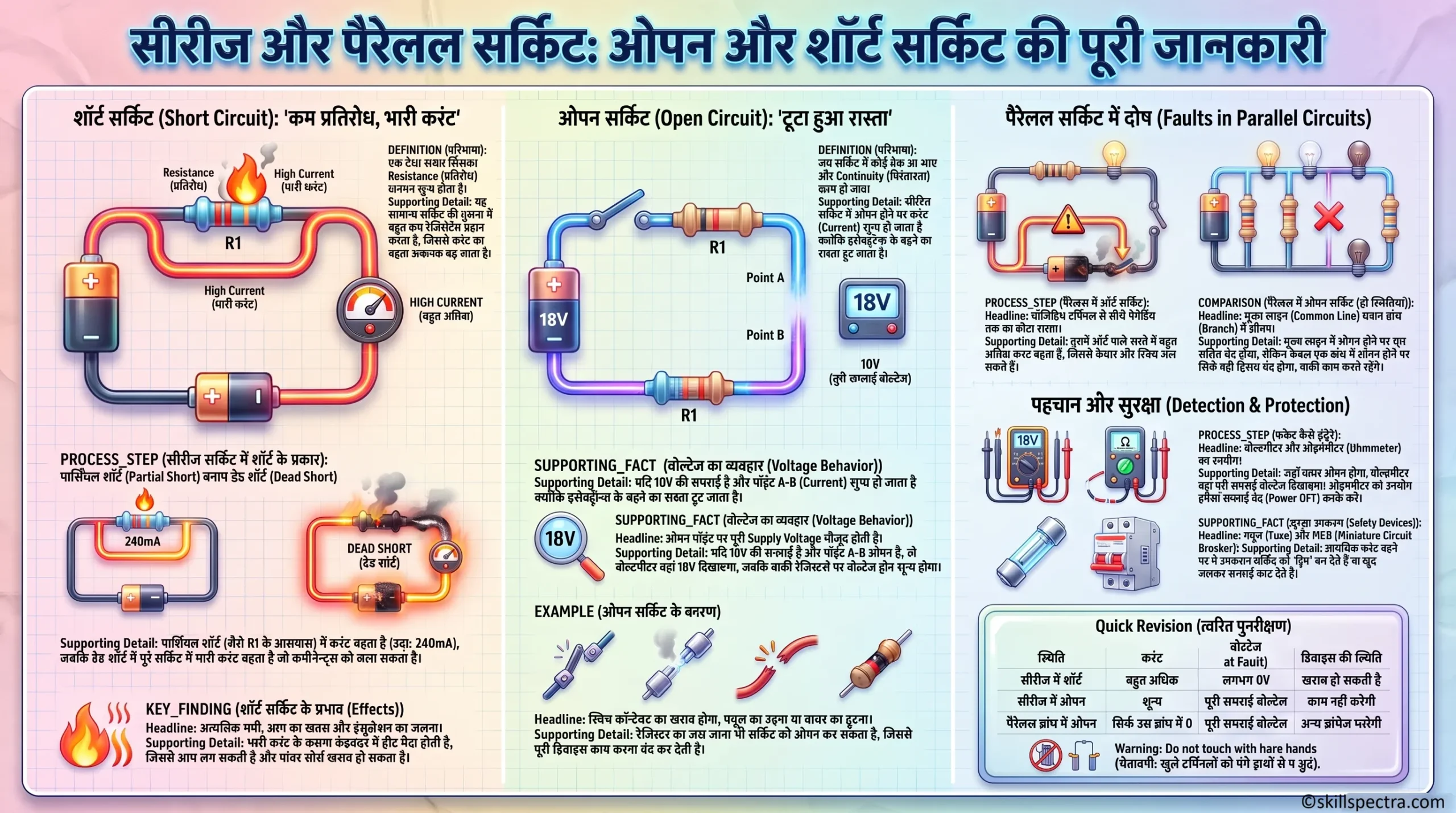 1.3.31 & 32 Series और Parallel Network में Open और Short Circuit – Open and Short Circuit in Series and Parallel Network