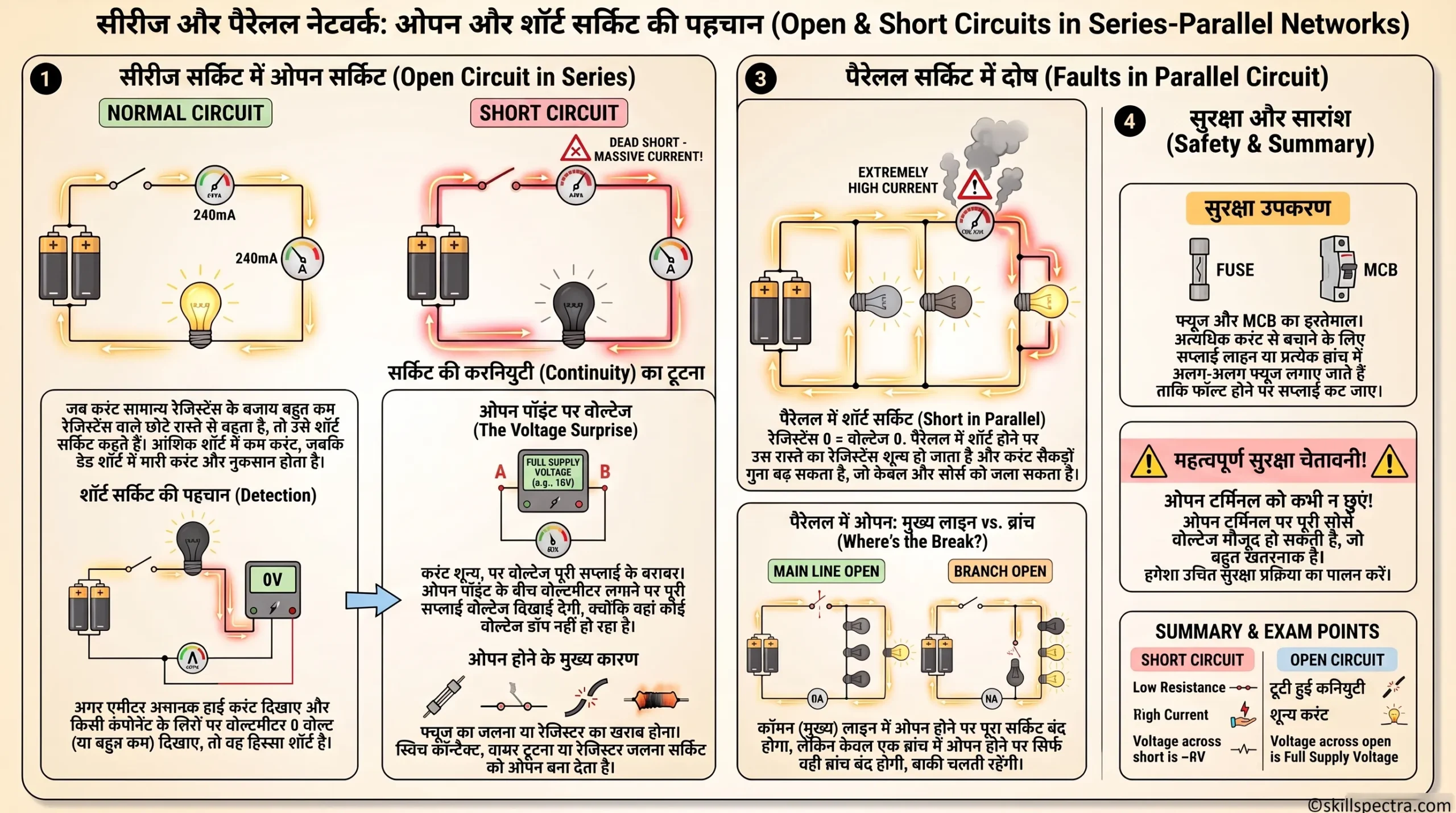 1.3.31 – 32 Series અને Parallel Network માં Open અને Short Circuit ની સમજૂતી – Open and short circuit in series and parallel network